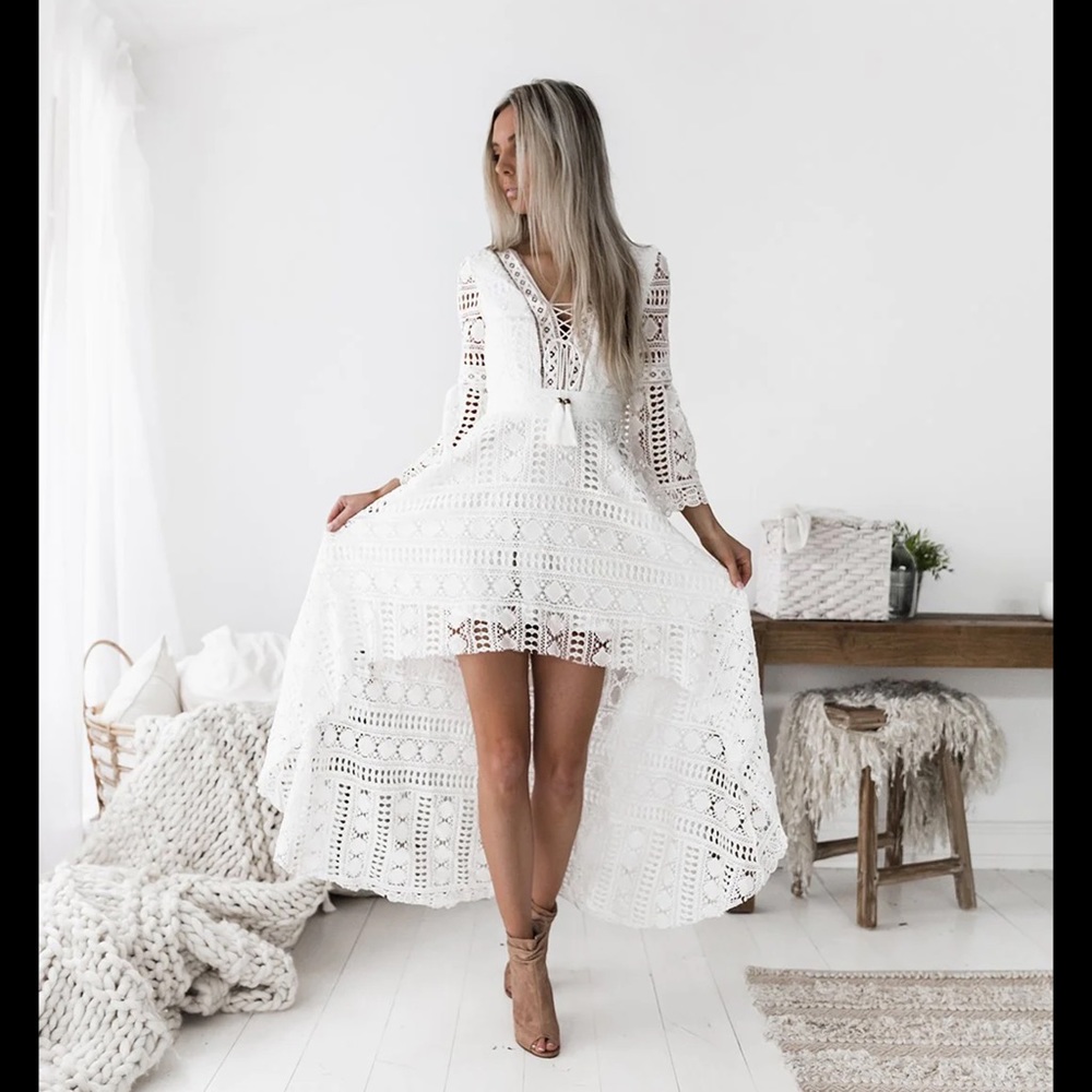 TWO SISTERS Boho High Low Dress